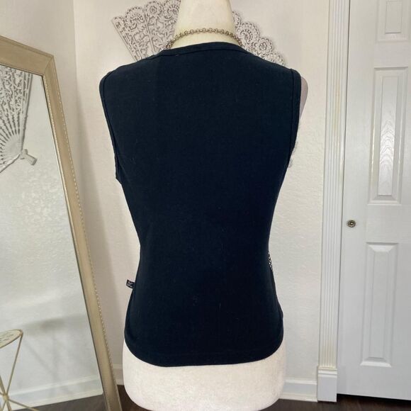 Vintage Made in USA Red White Blue Stars American Flag Sparkly Baby Tee Top L - Picture 5 of 8